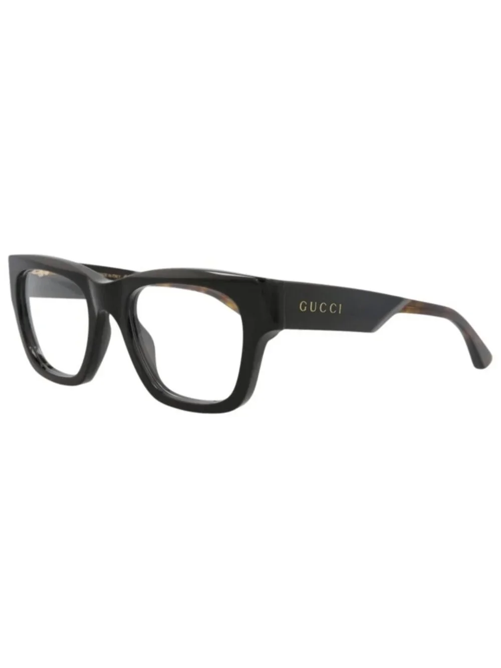 New Gucci Women's Eyeglasses Square Rectangle Recycled Acetate Frame Mens Black